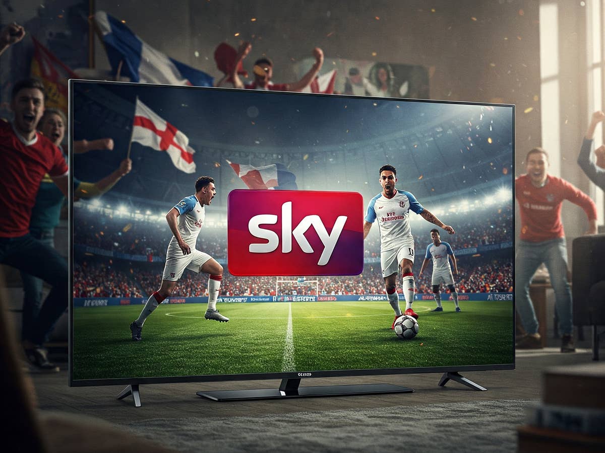 Sky-Logo auf einem Fernseher.