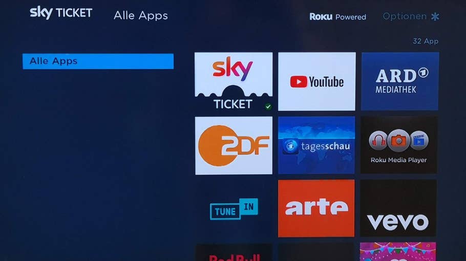 sky ticket tv stick apps