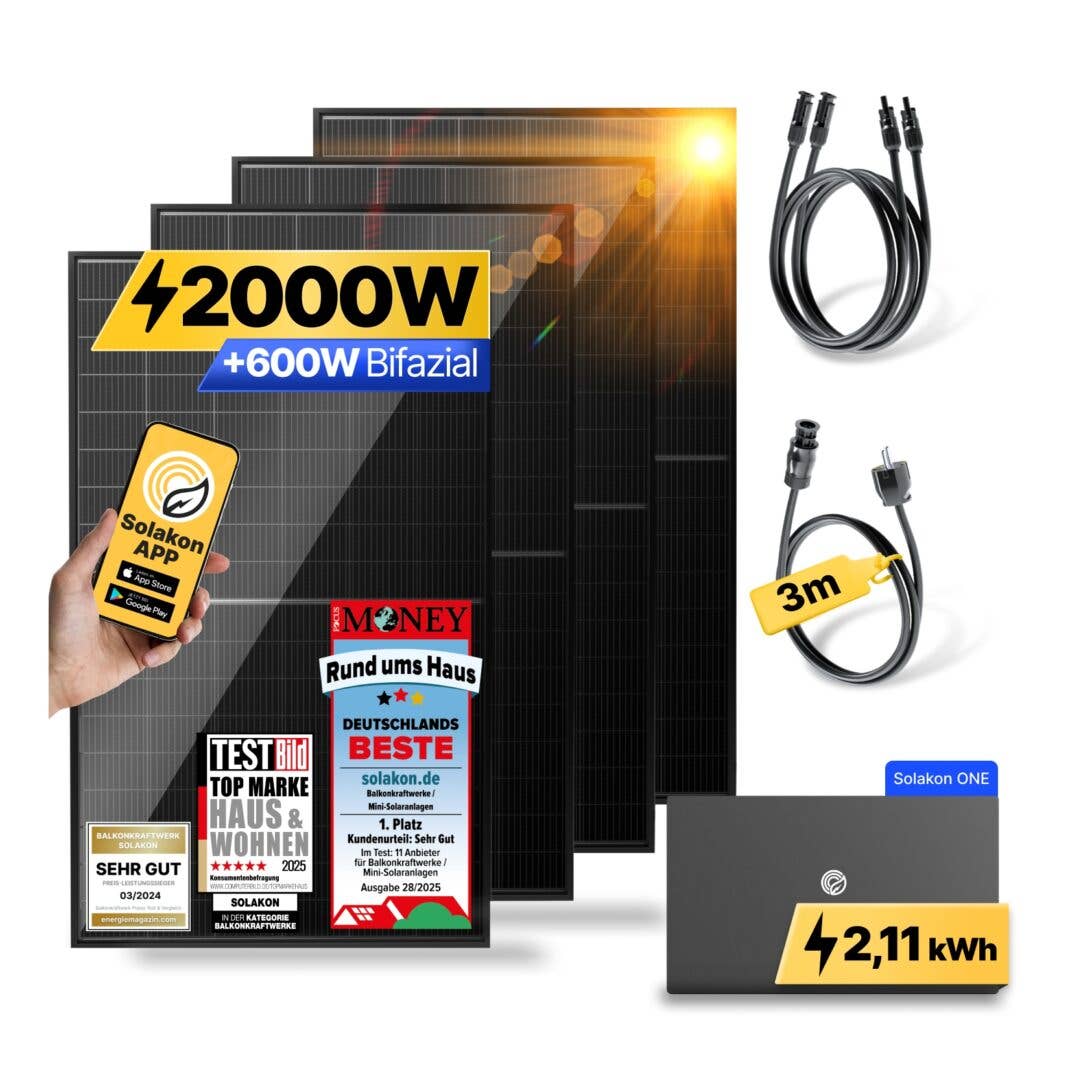 Solakon Balkonkraftwerk 2000W/800W günstig bei Netto