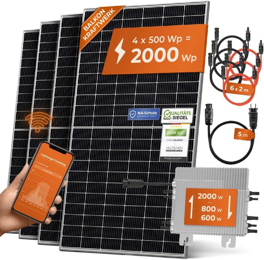 Balkonkraftwerk mit Solarpanelen von Solarway bei Amazon