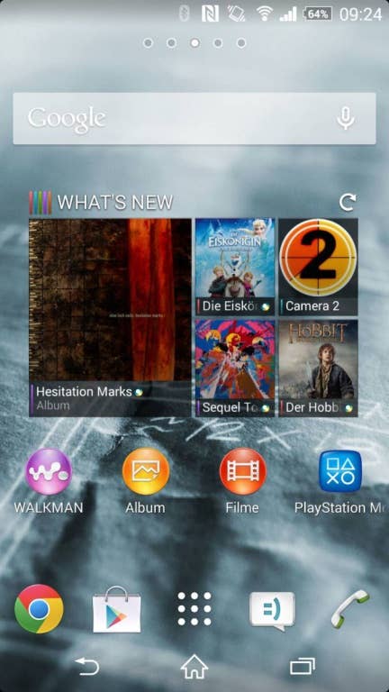 Sony UI auf dem Xperia Z2