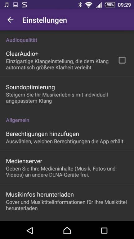 Sony Xperia M4 Aqua Music-Player