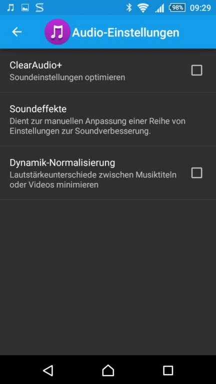 Sony Xperia M4 Aqua Music-Player