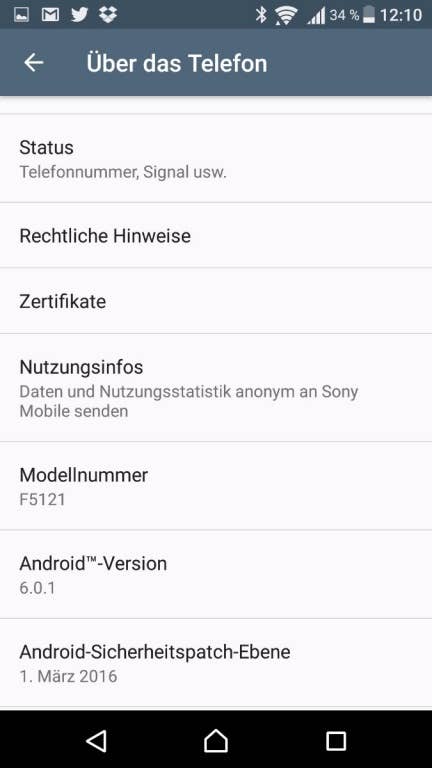 Sony Xperia X: Benutzeroberfläche