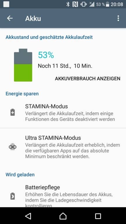 Sony Xperia XZ Premium: Der Akku im Tes