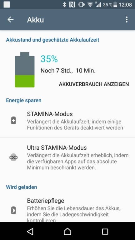 Sony Xperia XZ Premium: Der Akku im Tes