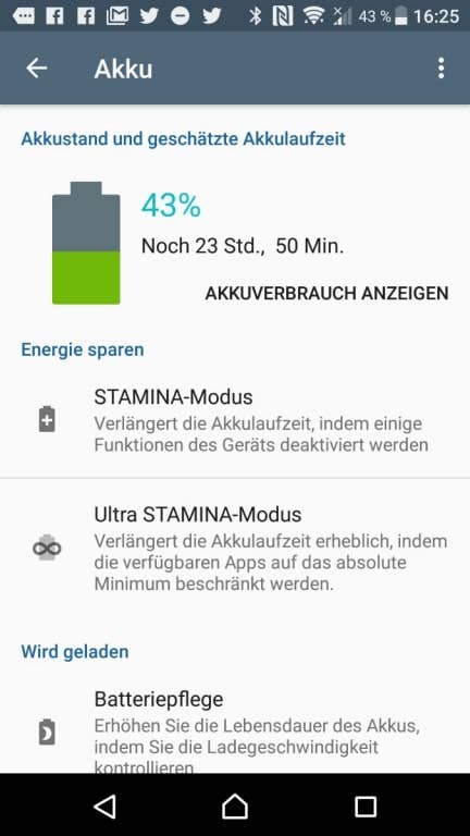 Sony Xperia XZ Premium: Der Akku im Tes