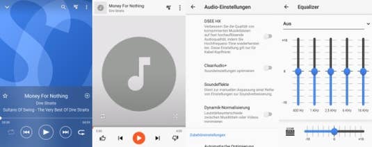 Sony Xperia XZ1 Musikplayer und Equalizer
