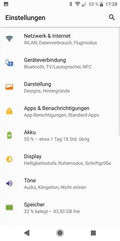 Sony Xperia XZ2: Screenshots