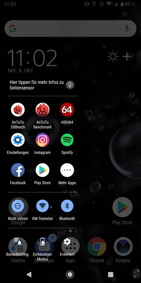 Der Seitensensor des Xperia XZ3