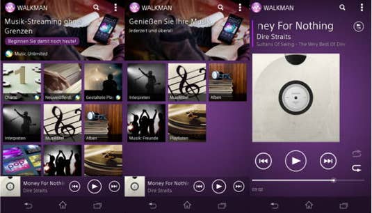 Sony Xperia Z1 Compact: Walkman-App Sony Xperia Z1 Compact: Walkman-App