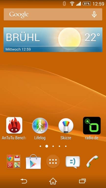 Sony Xperia Z3: Benutzeroberfläche