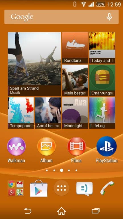 Sony Xperia Z3: Benutzeroberfläche