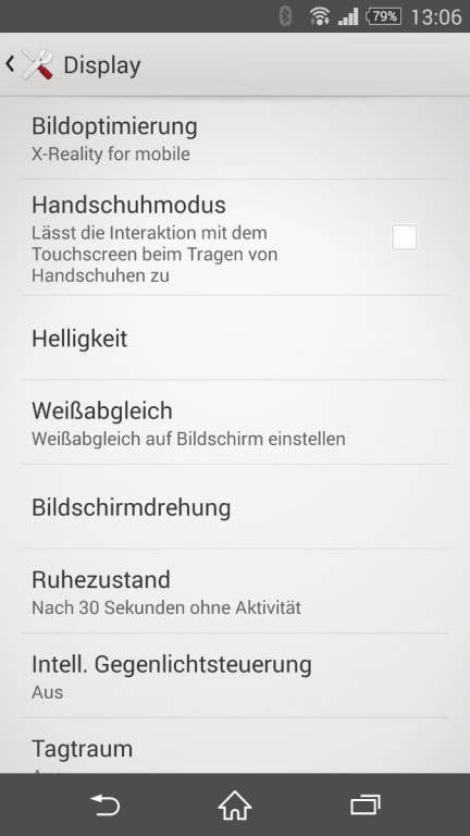 Sony Xperia Z3: Benutzeroberfläche