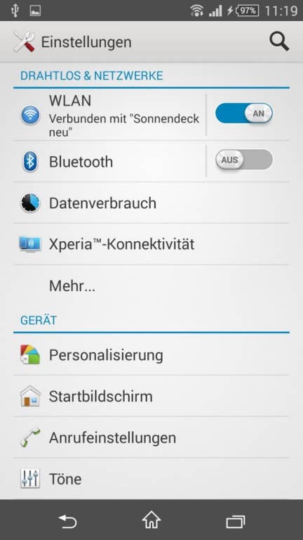 Sony Xperia Z3 Compact: Nutzeroberfläche