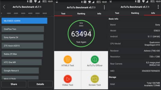 Sony Xperia Z5 Compact im Benchmark-Test