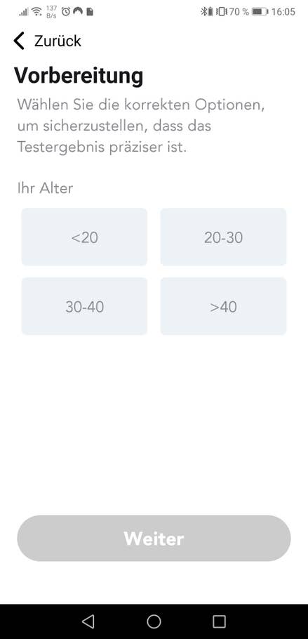 Dazu muss zunächst das Alter ausgewählt...