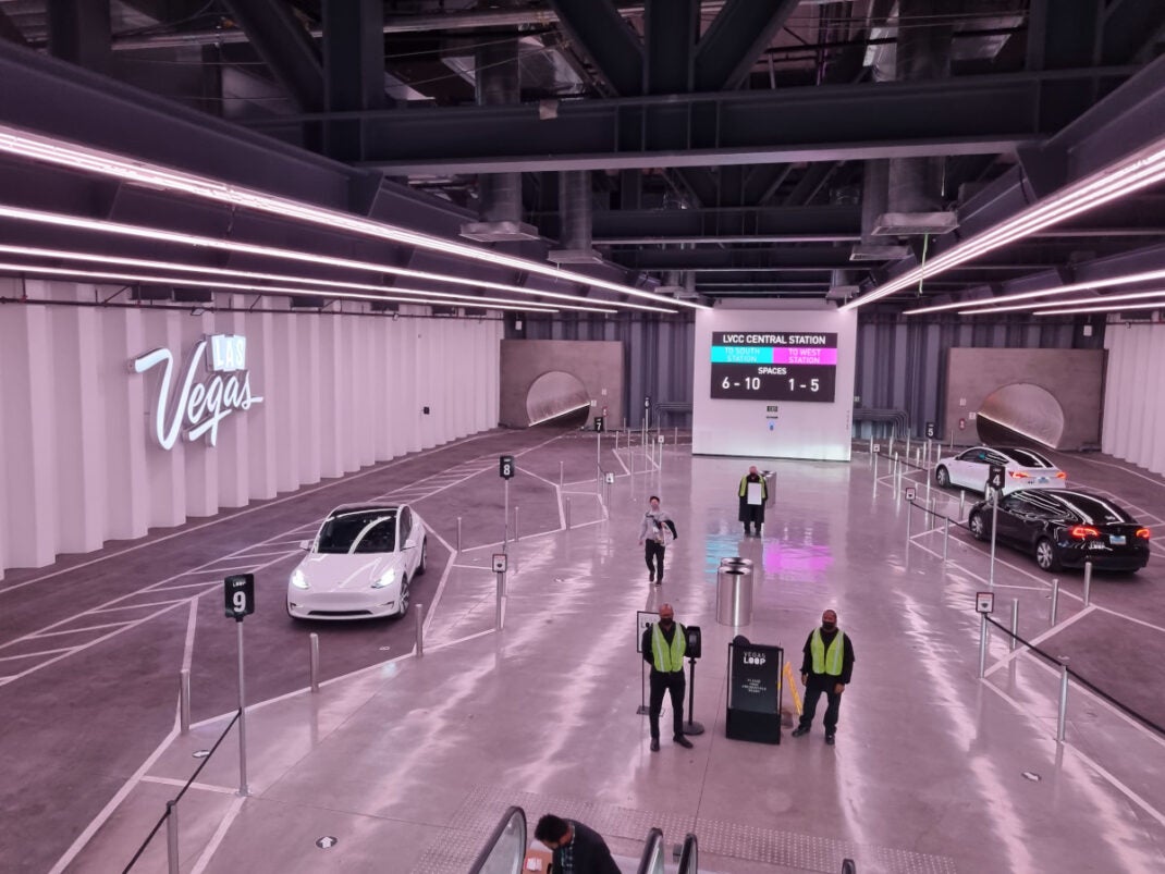 Station des Tesla-Tunnel Loop in Las Vegas