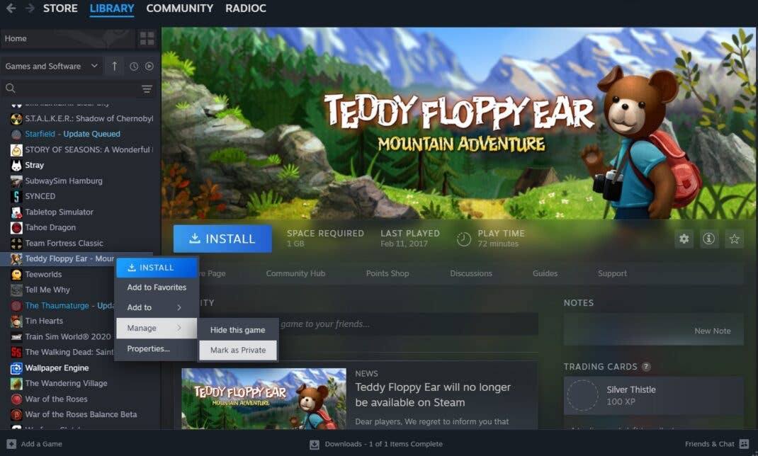 Steam Spiele verstecken