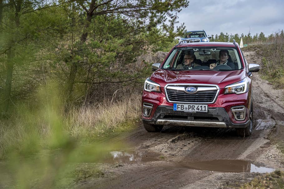 Die Lenkung des neuen Subaru Forester spricht sehr direkt an. Kurveneinfahrt mit dem Subaru Forester 2020