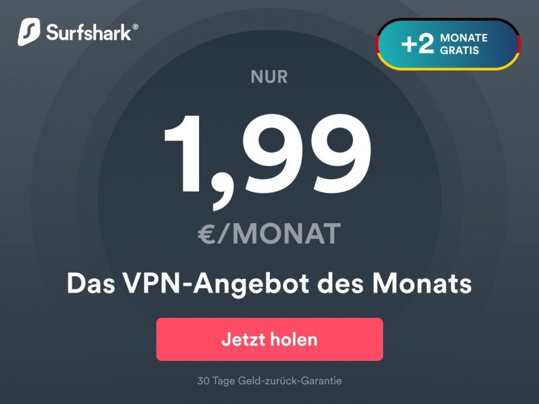 Surfshark VPN Angebot für 1,99 Euro