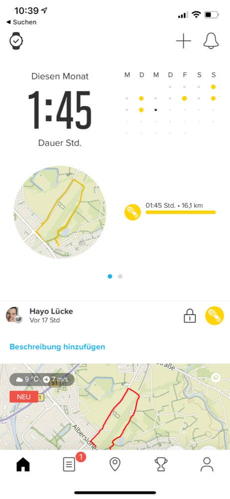 Suunto App Startseite