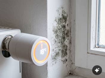Schimmelindex für Tado-Thermostate Schimmel an der Wand hinter einem Thermostat