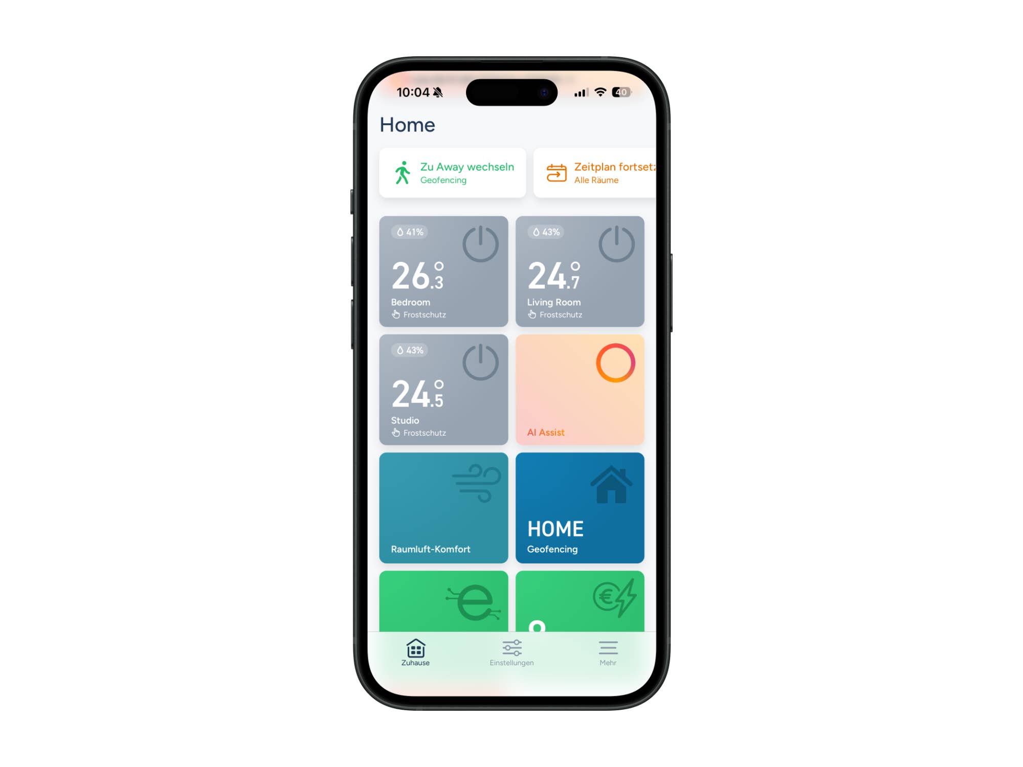 Screenshot aus der Tado-App