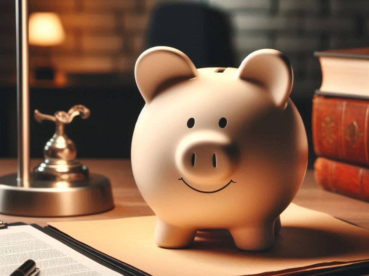 Tagesgeld: Deutsche Großbank zahlt jetzt 3,80 Prozent Zinsen Sparschwein steht auf einem Schreibtisch und lächelt.