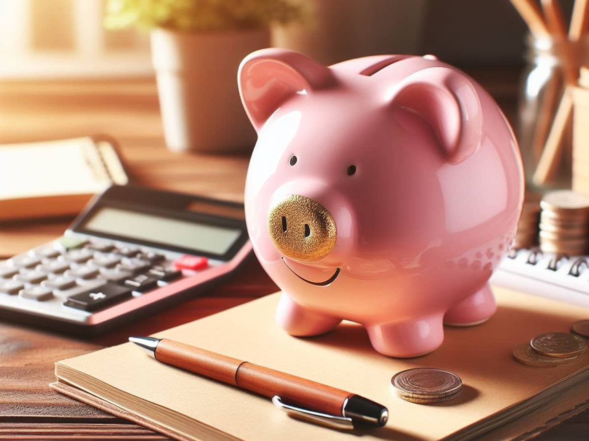 Tagesgeld: Große Autobank überrascht mit neuem Top-Angebot Sparschwein mit goldener Nase steht auf einem Schreibtisch.