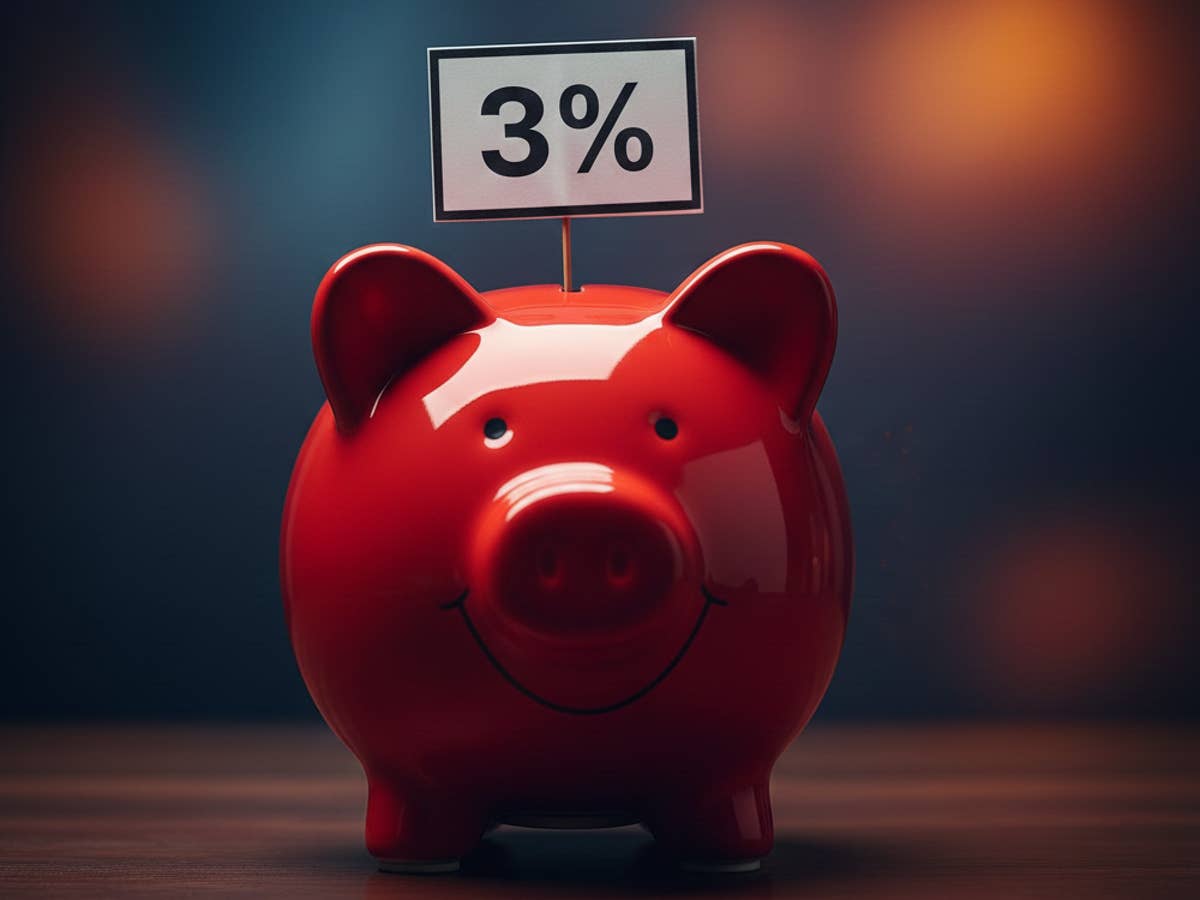tagesgeld-kracher-jetzt-3-prozent-zinsen-bei-dieser-direktbank Sparschwein mit 3 Prozent-Schild.
