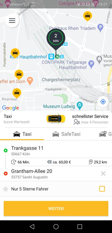 Screenshot: Taxi Apps