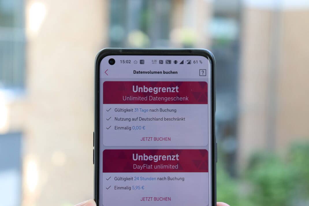 Die Aktion Datengeschenk der Deutschen Telekom auf einem Handy.