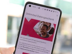 Die Aktion Datengeschenk der Deutschen Telekom auf einem Handy.
