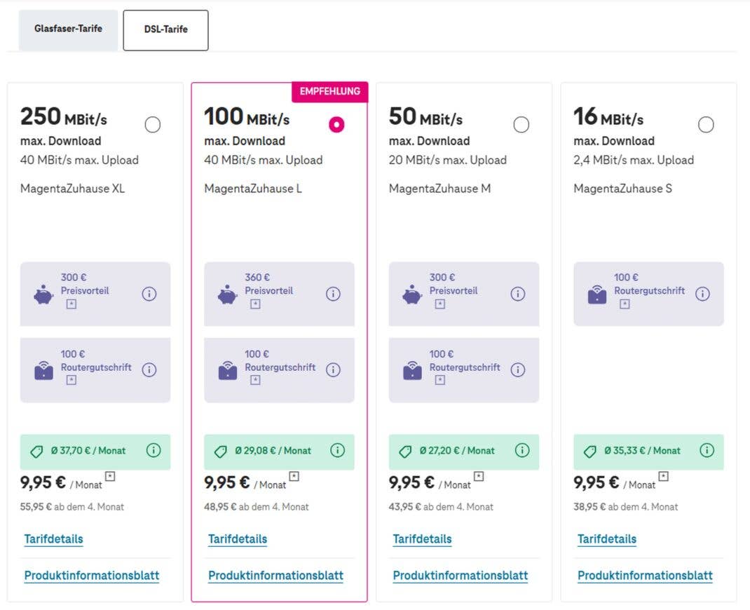 Die Telekom-DSL-Tarife im Überblick - mit Rabatten