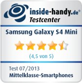 Testsiegel Samsung Galaxy S4 Mini