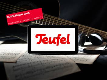 Auf einem Tablet wird das Logo von 