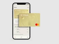 Die Mastercard Gold der TF Bank (Design 2022) mit der Handy-App