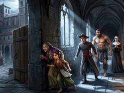 Eine Frau versucht, aus einem bösen Kloster zu entkommen.