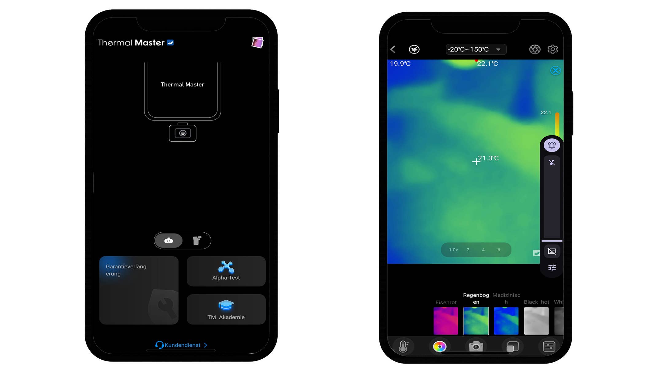 ThermalMaster P3 Smartphonekamera App Screenshots