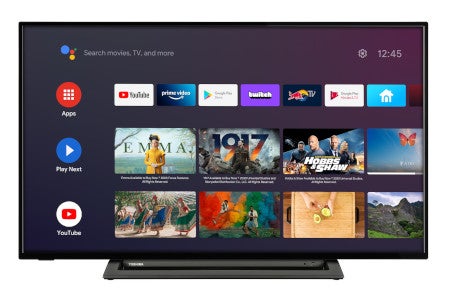 Toshiba Android-TV in der Frontansicht.