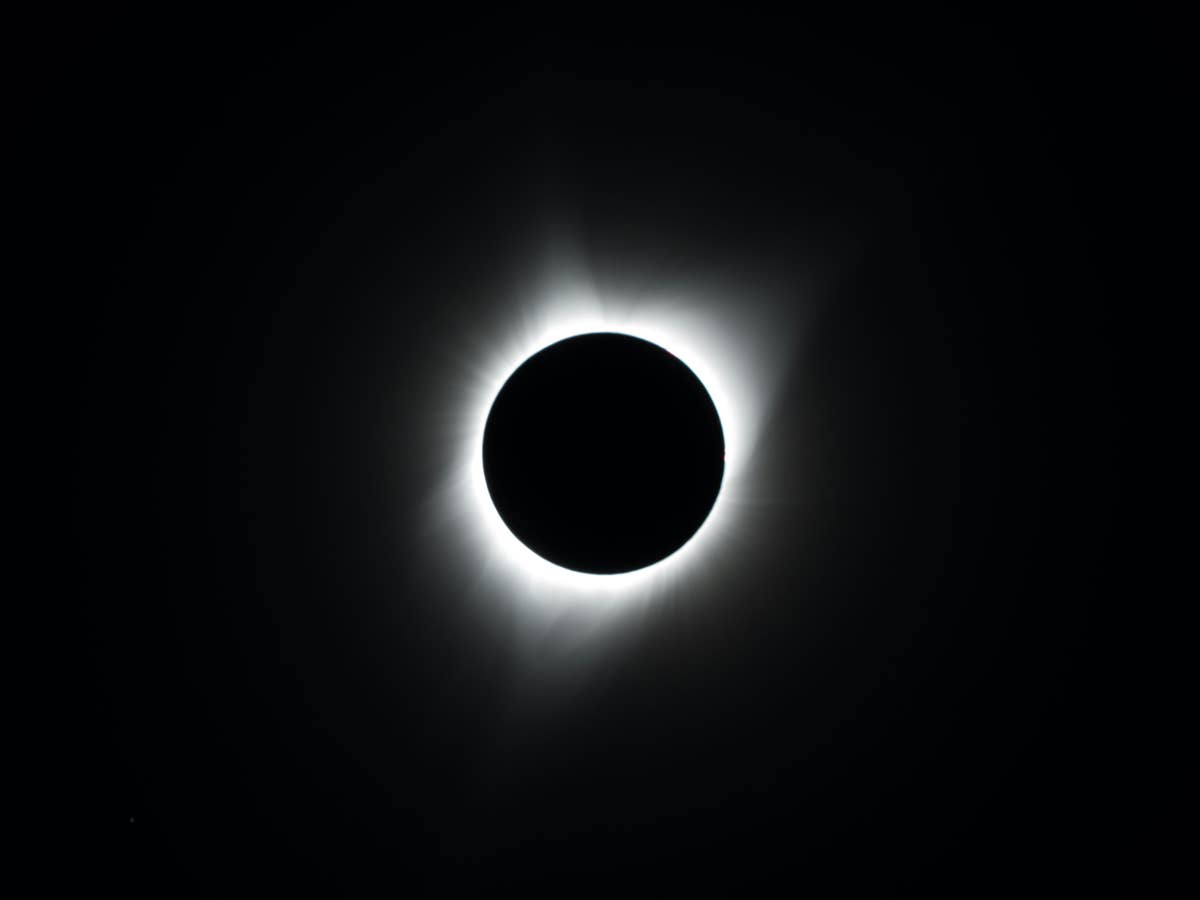 Eine totale Sonnenfinsternis, aufgenommen in den USA Eine totale Sonnenfinsternis, aufgenommen in den USA