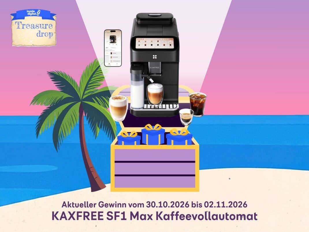 Treasure Drop Grafik zum aktuellen Gewinn KAXFREE SF1 Max Kaffeevollautomat