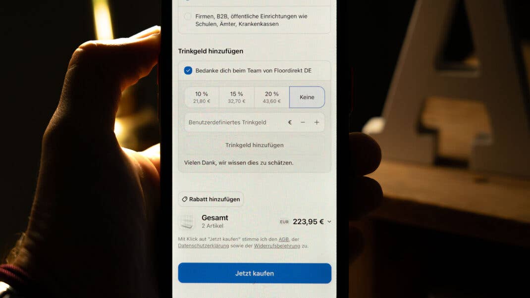Trinkgeld-Optionen bei Floordirekt
