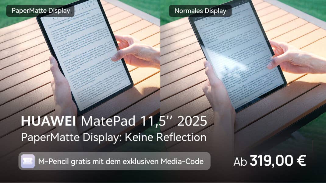 Huawei MatePad PaperMatte Unterschied zu normalen Display