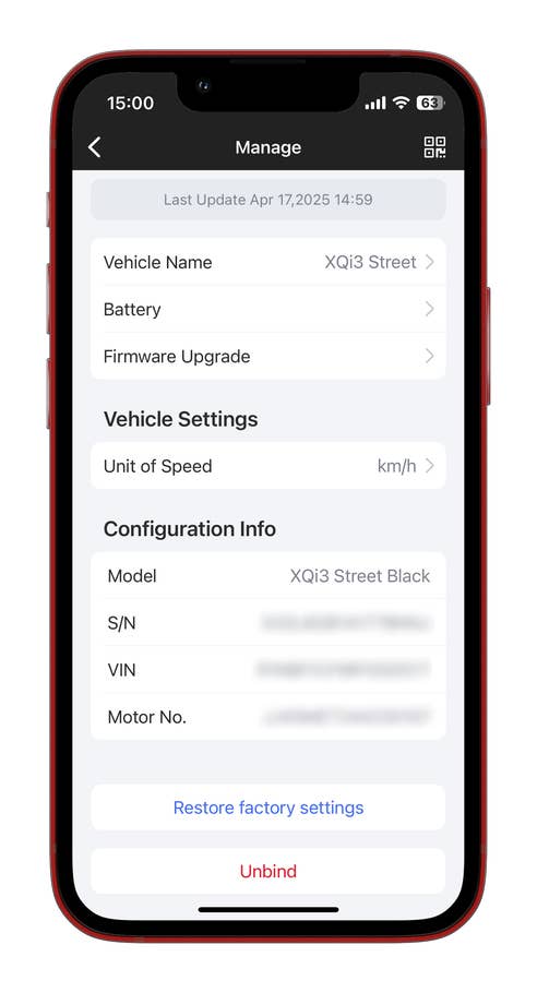 OTA-Updates in der Niu-App