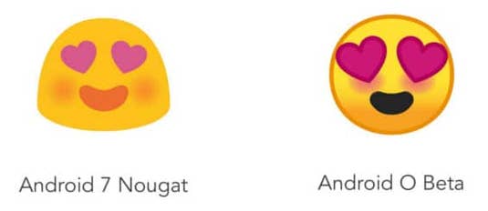 Vergleich Emojis Android 7 Android O Beta