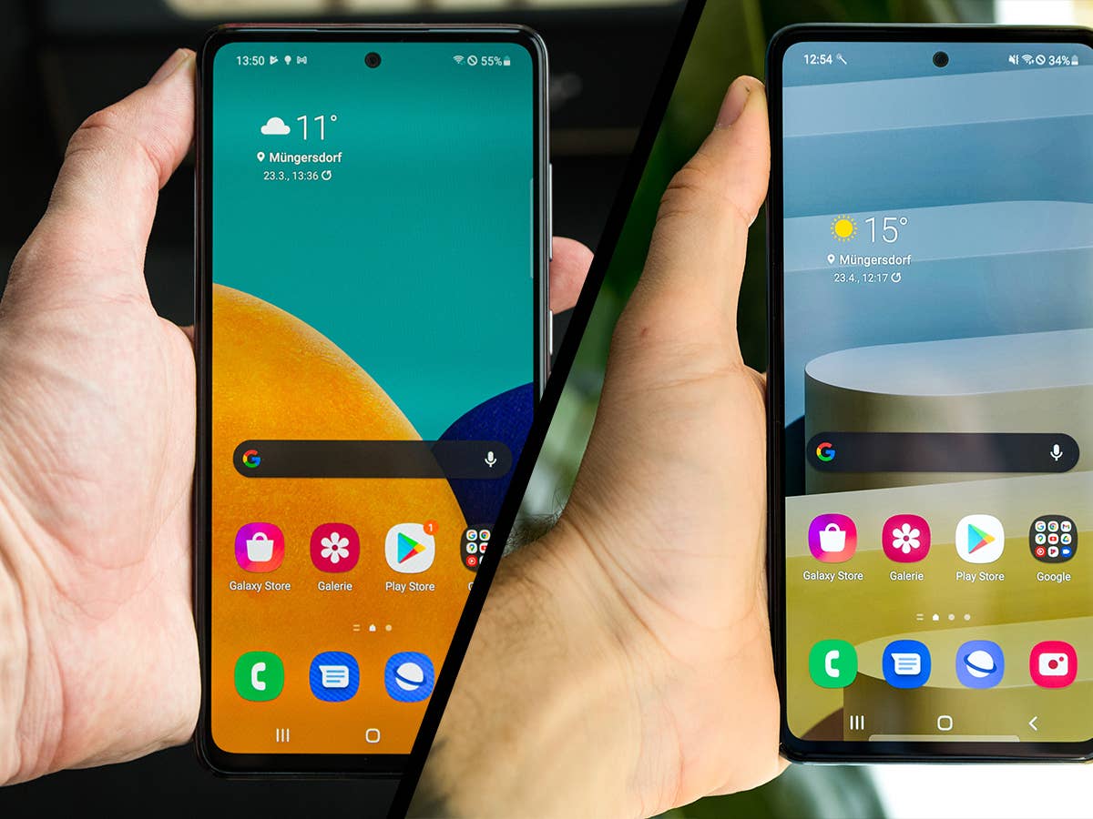 Smausng Galaxy A52 und A72 im Vergleich