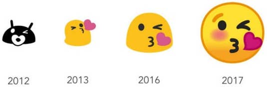 Vergleich Kuss Emojis Android