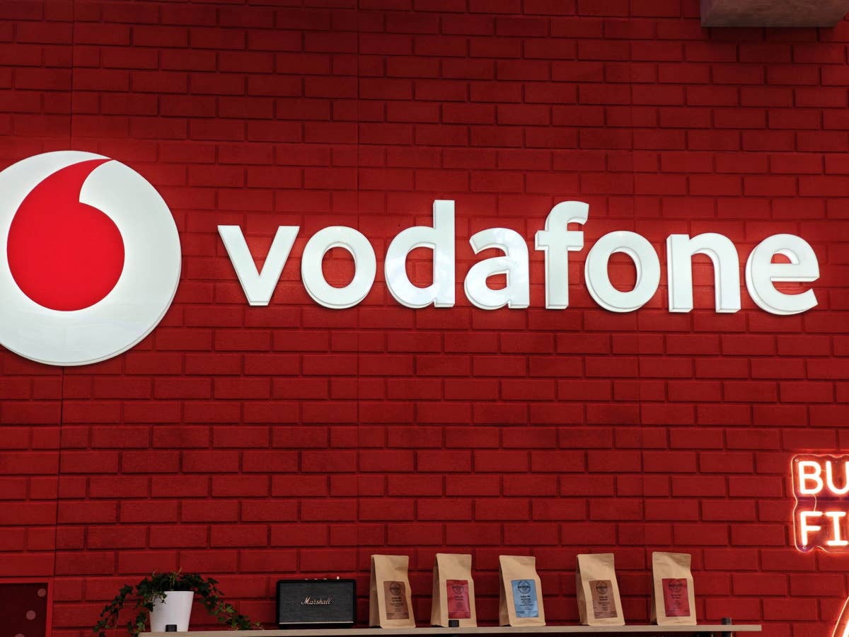 Vodafone-Logo auf der Anga Com